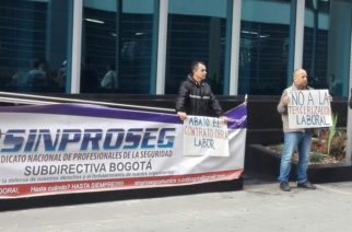 Escoltas tercerizados protestan ante Ministerio de Trabajo por vulneración de derechos laborales